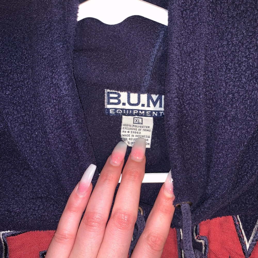 bum equipment vintage dress/ hoodie blue red - Picture 3 of 4